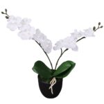 Planeto Kunstplant orchidee met pot 30 cm wit