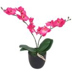 Planeto Kunstplant orchidee met pot 30 cm rood
