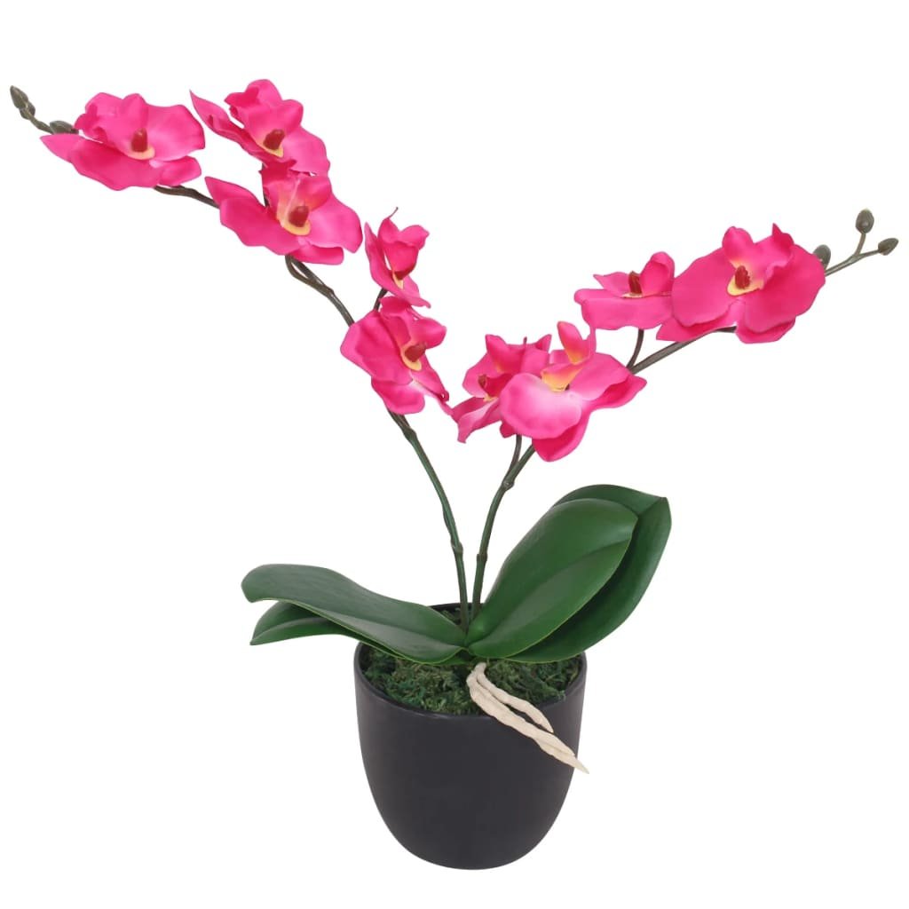8718475532729_a_en_hd_1.jpg Planeto Kunstplant orchidee met pot 30 cm rood - Image 1