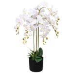Planeto Kunstplant met pot orchidee 75 cm wit