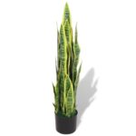 Planeto Kunst sanseveria plant met pot 90 cm groen