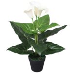 Planeto Kunst calla lelie plant met pot 45 cm wit