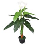 Planeto Kunst calla lelie plant met pot 85 cm wit