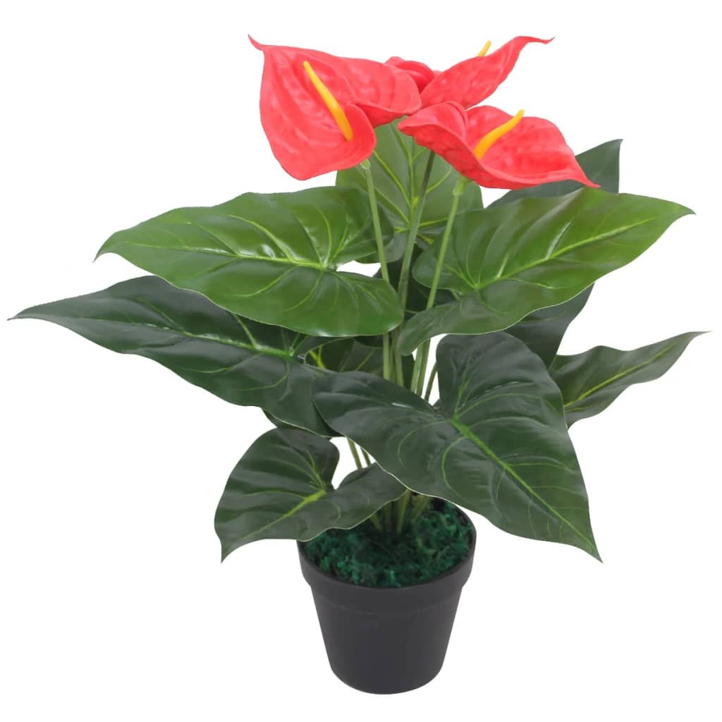8718475532972_a_en_hd_1.jpg Planeto Kunst anthurium plant met pot 45 cm rood en geel - Afbeelding 1