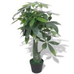 Planeto Kunst watercacao plant met pot 85 cm groen
