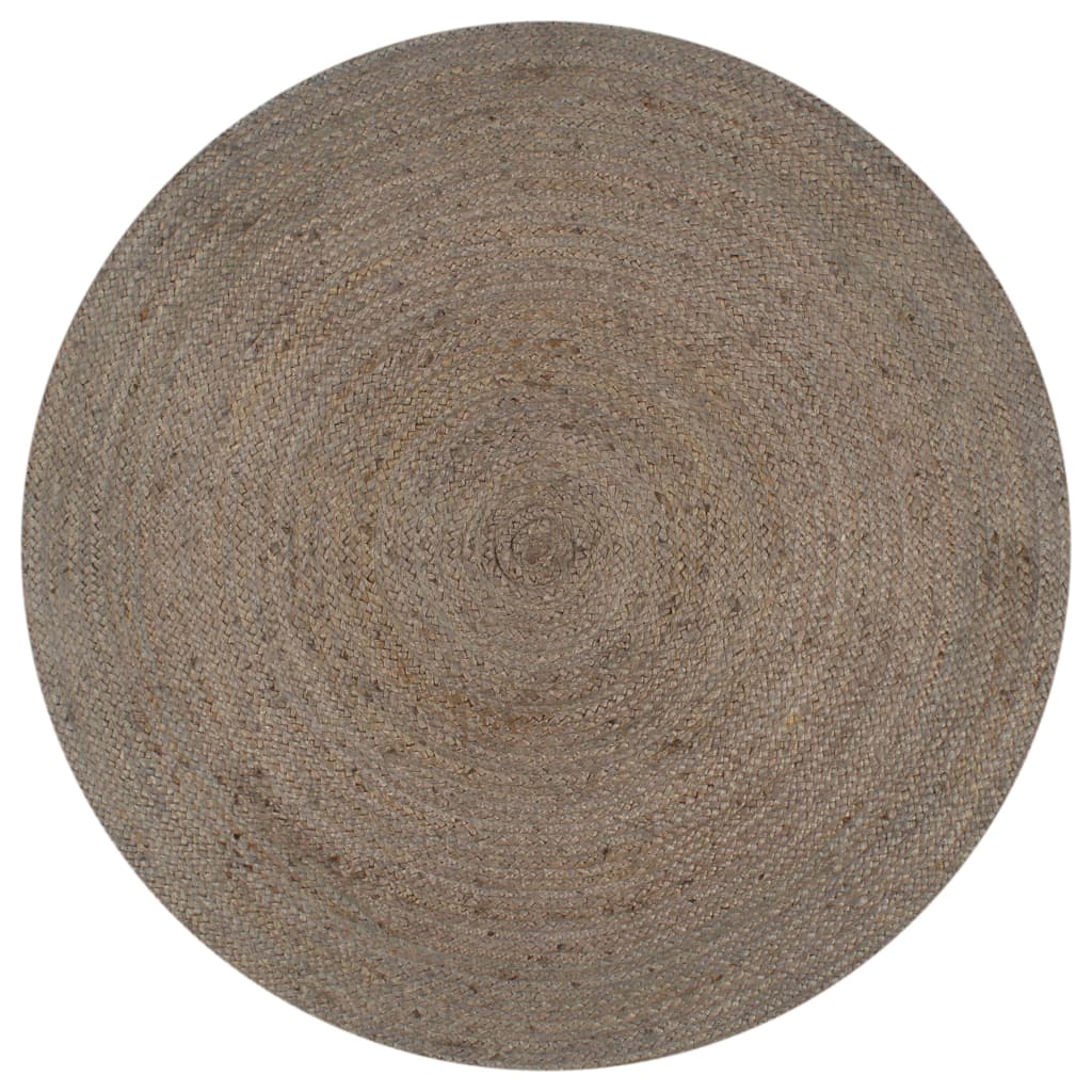8718475733034_a_en_hd_1.jpg Planeto Vloerkleed handgemaakt rond 150 cm jute grijs - Image 1