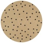 Planeto Vloerkleed handgemaakt met print polkadot 150 cm jute