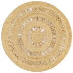 Planeto Vloerkleed handgemaakt 90 cm gevlochten jute