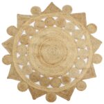 Planeto Vloerkleed handgemaakt 90 cm gevlochten jute