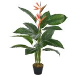 Planeto Kunstplant met pot strelitzia 100 cm rood