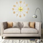 Planeto Wandklok 50 cm metaal goudkleurig