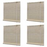 Planeto Rolgordijnen 4 st 120x160 cm bamboe natuurlijk