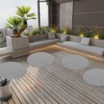 Planeto Kunstgras met noppen rond 130 cm grijs