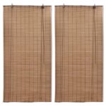 Planeto Rolgordijnen 2 st 80x160 cm bamboe bruin