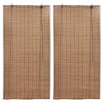 Planeto Rolgordijnen 2 st 100x160 cm bamboe bruin