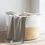 Planeto Wasmand Ø 55x36 cm katoen beige en wit