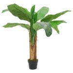 Planeto Kunstplant bananenboom 9 bladeren 120 cm groen
