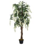 Planeto Kunstplant wisteria 840 bladeren 120 cm groen en wit