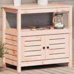 Planeto Oppottafel met schappen 82,5x45x81 cm massief douglashout