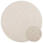 Planeto Vloerkleed ZIZUR crème binnen en buiten Ø 120 cm jute look